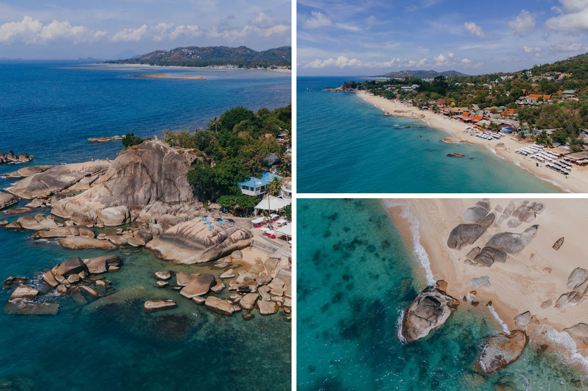 Der Lamai Beach von Koh Samui. Luftbilder mit der Drohne