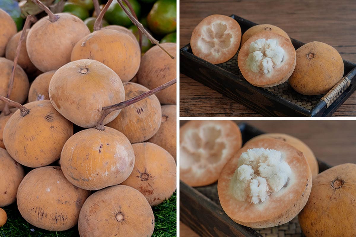 Die Santol Frucht in Thai Krathon