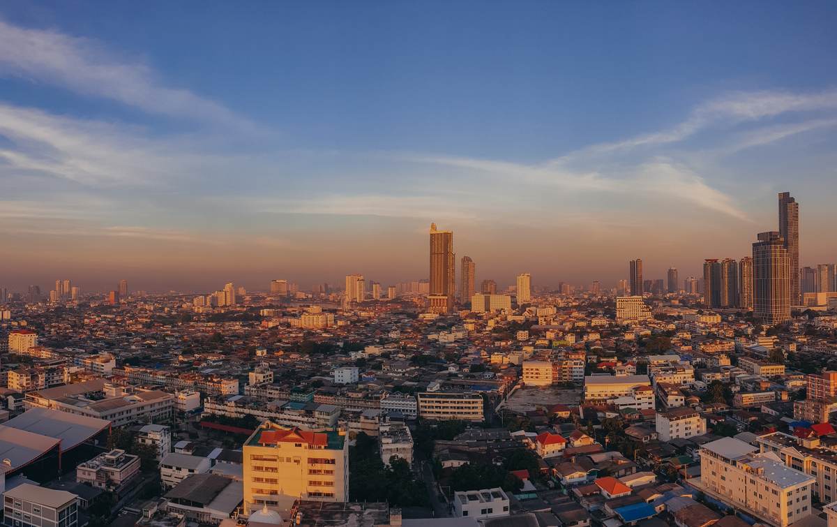 Sonnenuntergang in der thailändischen Hauptstadt Bangkok