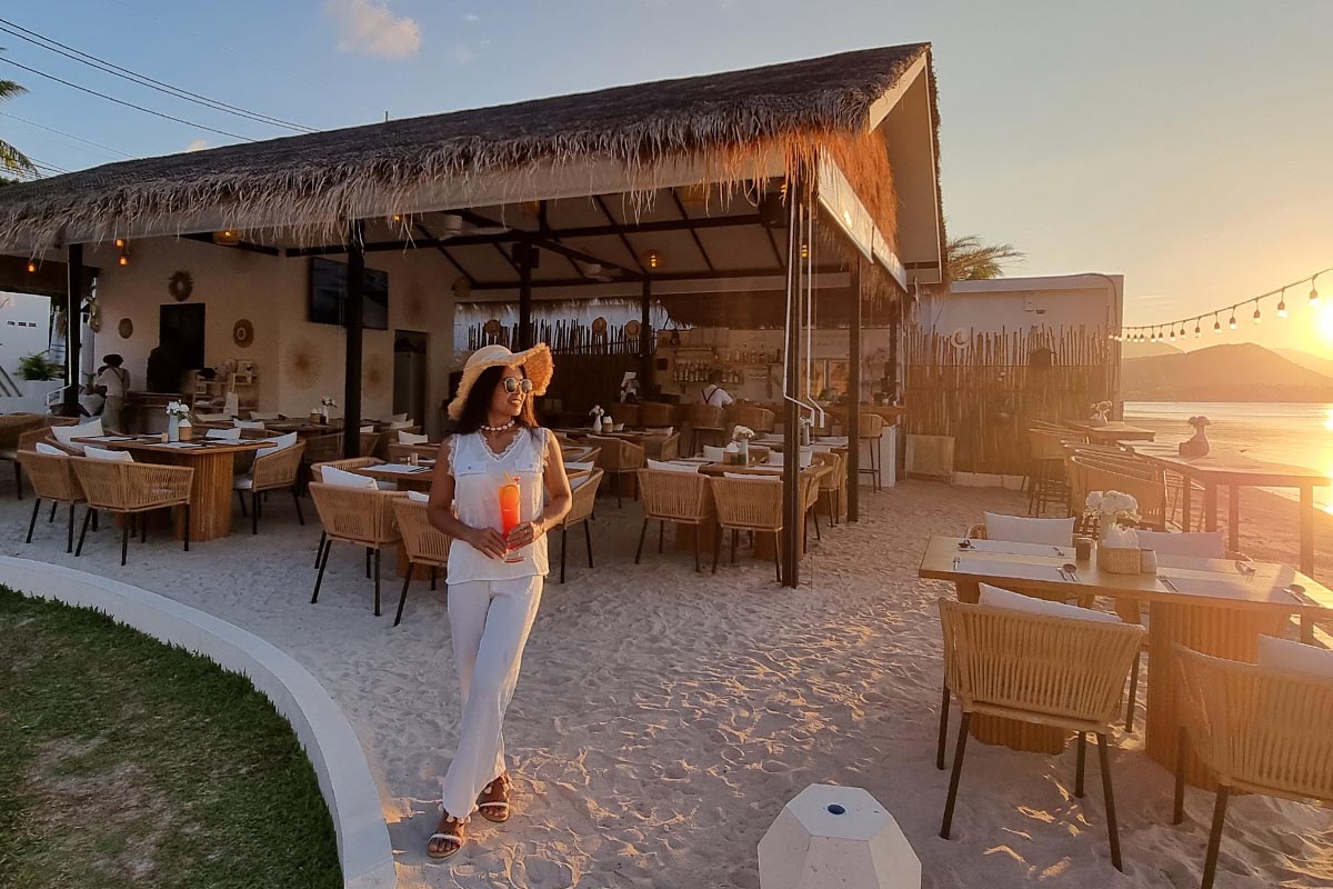 Restaurant Le Shelby in Bophut während des Sonnenuntergang.