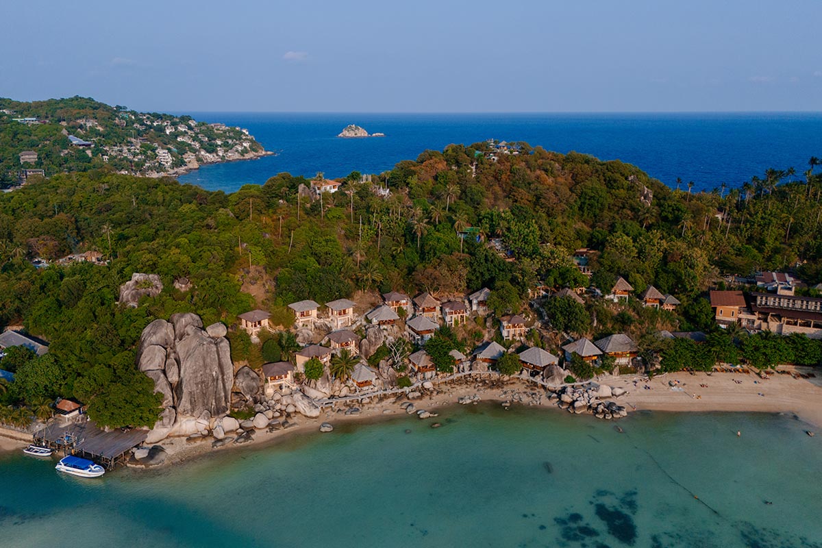 Das malerische Koh Tao von oben fotografiert