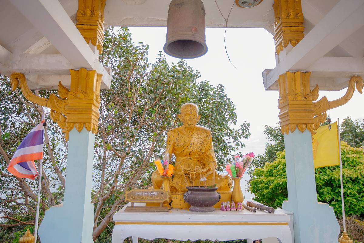 Buddha Statue im Tempel Phra Mahathat Chedi Phakdee Prakat 