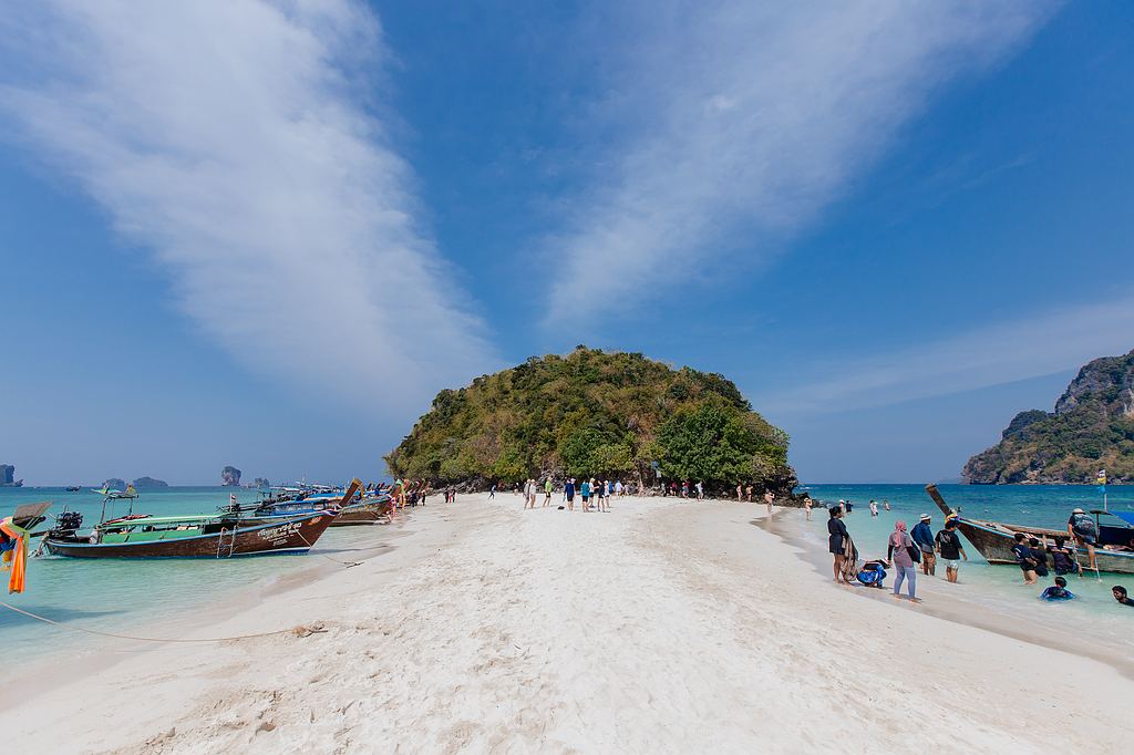 Auf der mittleren Sandbank von Tup Island