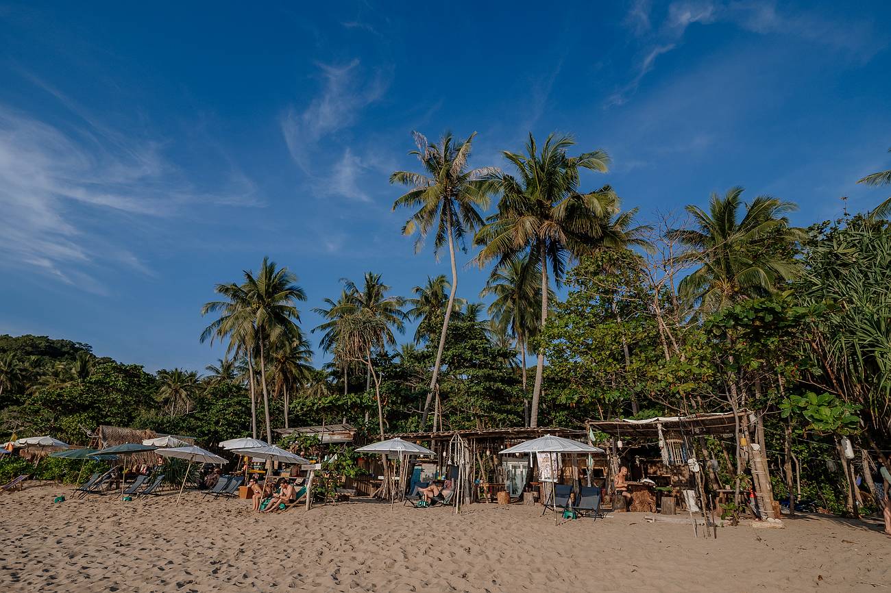 Palmen, tiefblauer Himmel, perfekt für einen Traumurlaub auf Koh Lanta