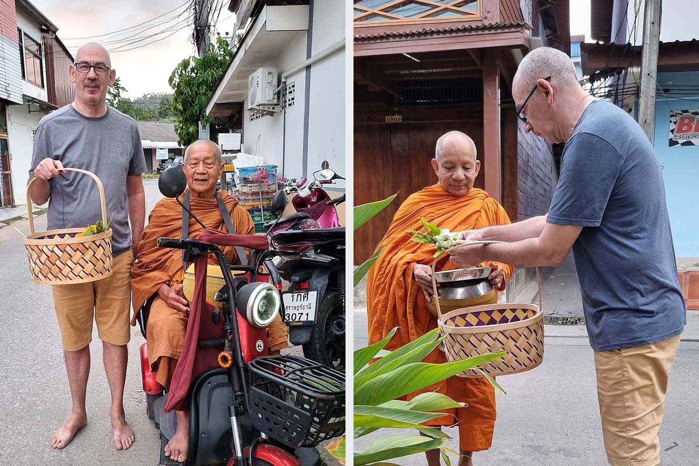 Religion in Thailand Almosen Gabe an Mönche