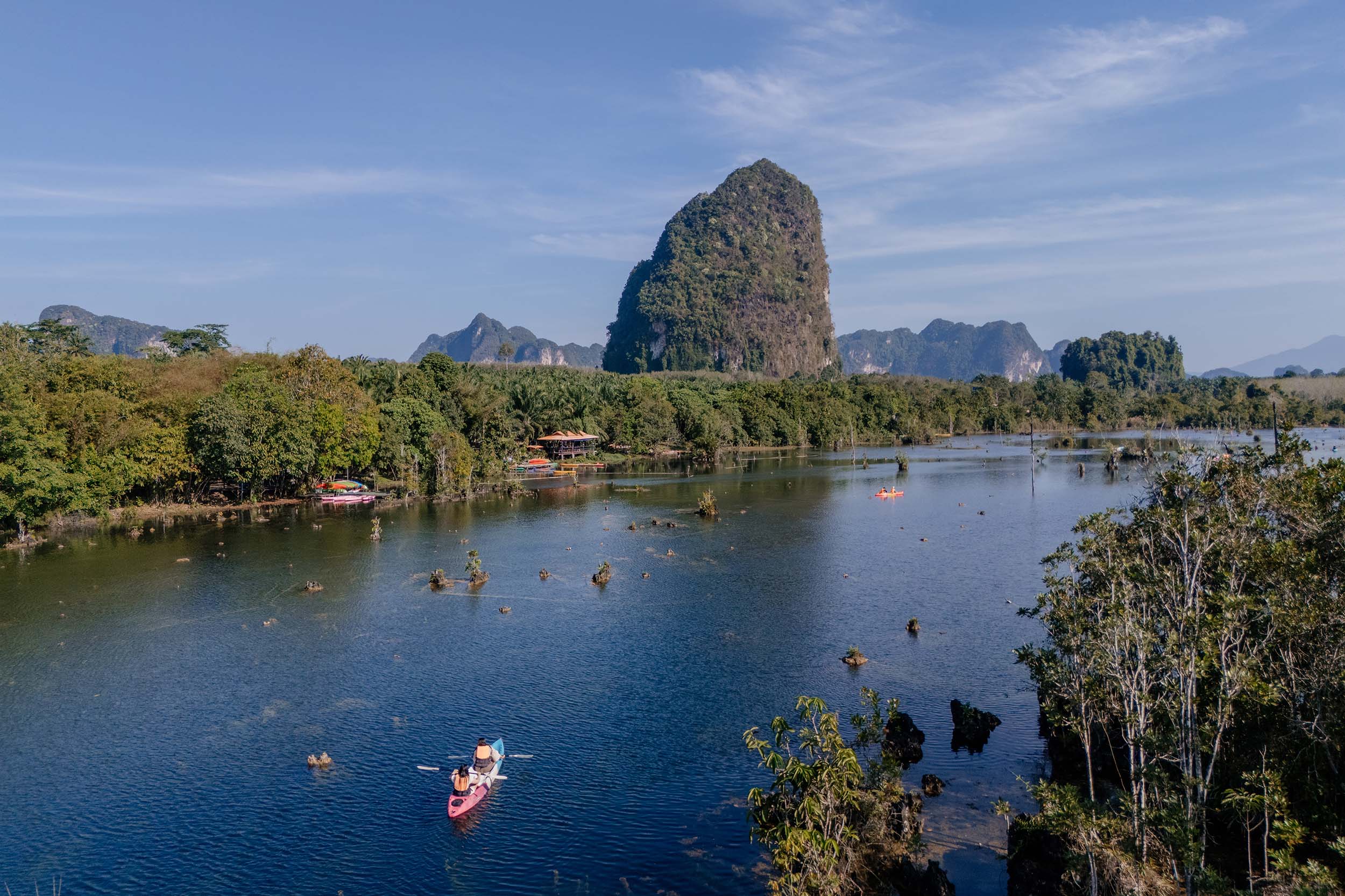 Der Klong Root Clear Water Canal in Krabi Thailand