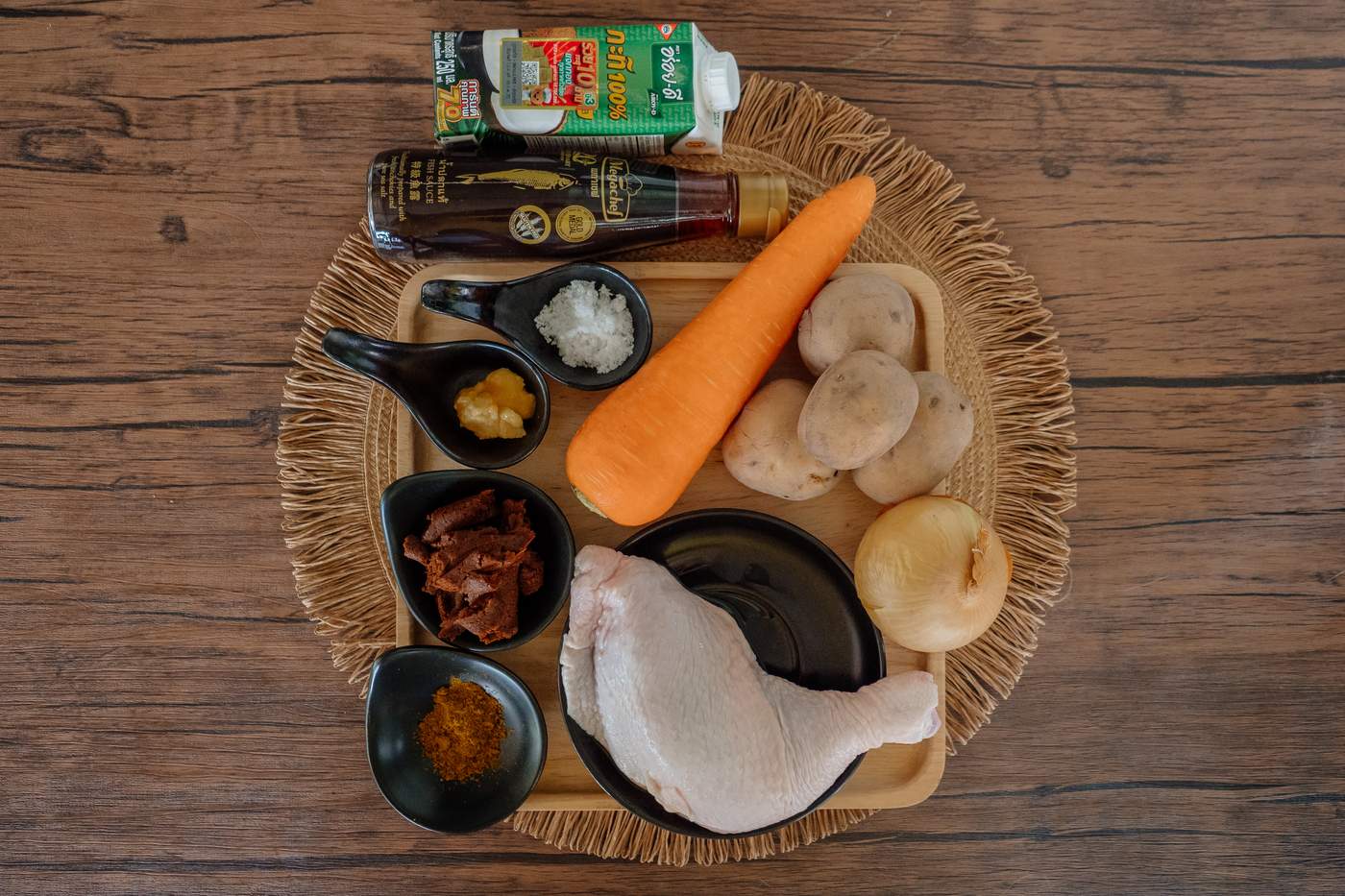 Zutaten für das Gelbe Thai Curry