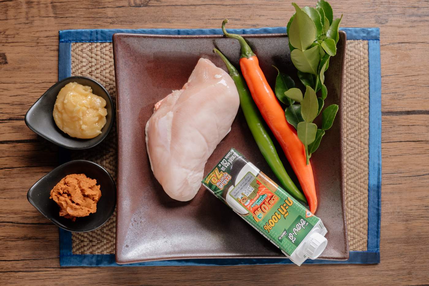 Zutaten für das Panaeng Curry 