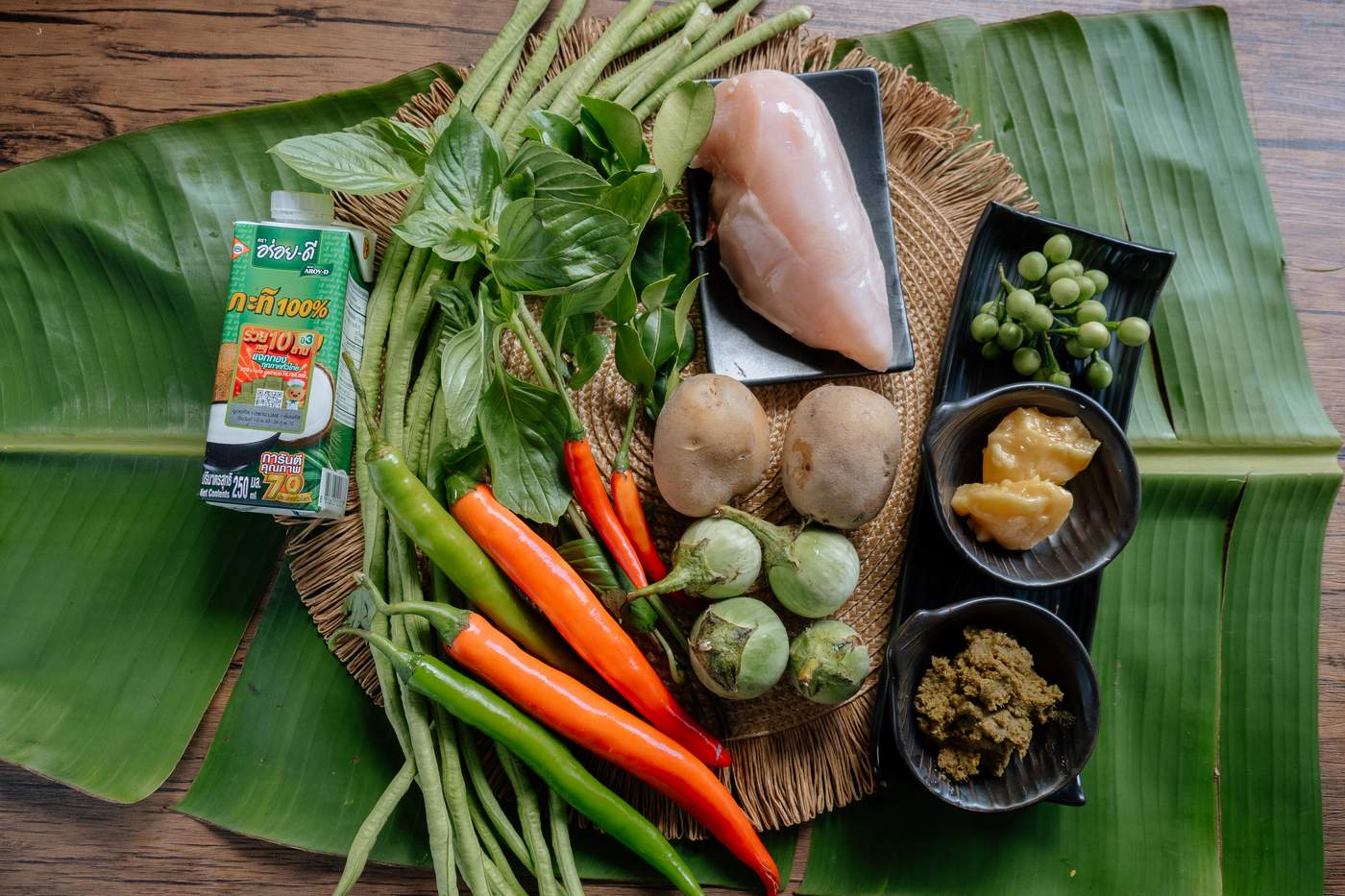 Zutaten für das Grüne Thai Curry